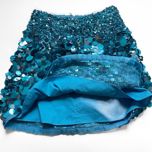 AJE Cherie Sequin Mini Skirt Azure Blue Size AU 4 IS 0 NEW NWT - Picture 5 of 12